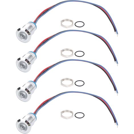 Sätze Vorverdrahteter, Wasserdichter, Zweifarbiger Runder Leds, Gemeinsame Anode, 12 Mm, 3-6 V (rot Und Blau)