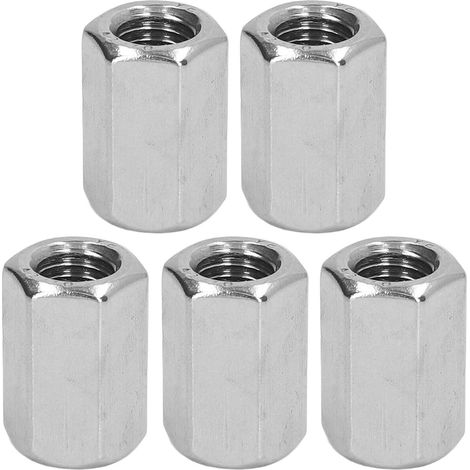 M12 X 1,75 19 L30 Mm Sechskant-verbindungsmutter, 5 Stück, Edelstahl, Rostfrei, 6-seitig, Langer Schaft Für Die Montage