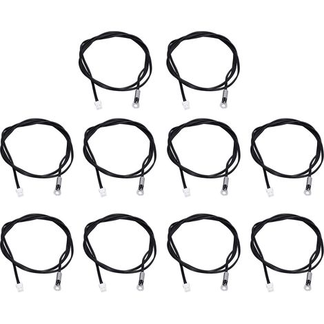 Ntc-thermistorfühler, Temperatursensor, Rundanschluss, Kaltgepresster Anschlussstecker, 1 Meter, 15 Kω, B3950, 10 Stück