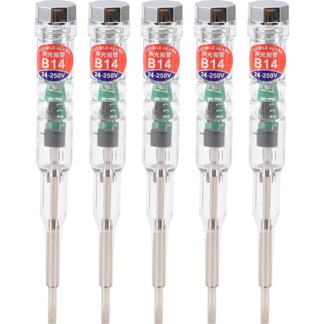 Multifunktionaler Elektrischer Prüfstift, 5 Stück, Taschenformat Für Den Heimgebrauch Mit Farbiger Led-leuchte