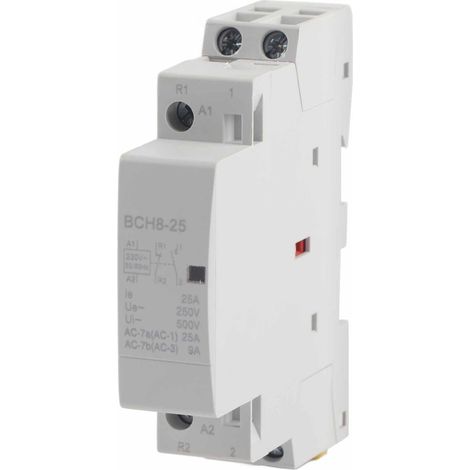 Haushalts-wechselstromschütz Für Din-schiene, 2-polig, 25 A, 220 V/230 V, 1 Schließer, 1 Öffner, 50/60 Hz
