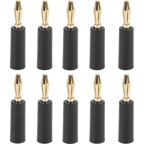 10 Bananenstecker, 4-mm-klinkenstecker, Lötfrei, Sechspoliger Stecker Für Industrielle Elektronikgeräte, Schwarz