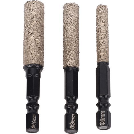 Set Mit 3 Multifunktionalen 2-in-1-diamantbohrern Mit Sechskantschaft, 6 Mm, 8 Mm Und 10 Mm Glasbohrern Für Heimwerkerarbeiten