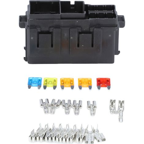 Sicherungsrelaisbox, Universeller Blocksatzhalter, Hitzebeständig, 2 Steckplätze, 6 Atc Ato Mit 5 12v-sicherungen