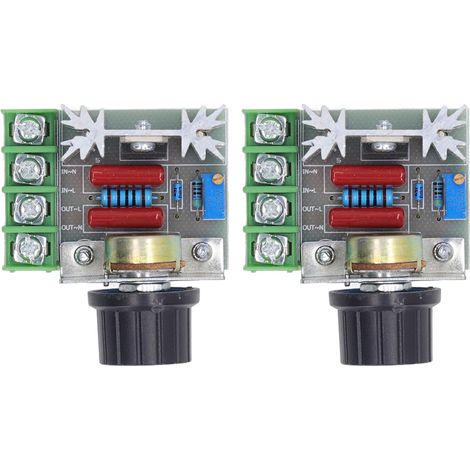 2000w 220v Ac Scr Spannungsregler, 2 Stück, Einstellbares Motordrehzahl-steuermodul, Potentiometerknopf