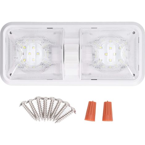 Led-deckenleuchte Mit 2 Kuppeln Für Wohnmobile, 600 Lm, Mit 3-wege-schalter, 12 V Dc, Für Boote Und Yachten, Warmweißes Licht (6500 K).