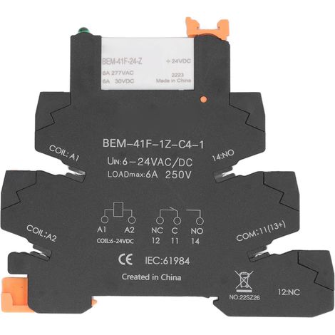 Ultradünnes Ac/dc-steuerrelais, Din-schienen-montiertes Halbleitermodul, 6a 6-24v Spdt-kontakt