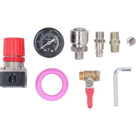 Druckluftregler-set Mit Manometer, 4-wege-ventil 0–180 Psi, Europäische Ausführung Für 1/4-zoll-npt-druckluftwerkzeuge