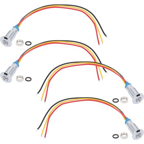 Sätze Vorverdrahteter, Wasserdichter, Zweifarbiger Runder Leds, Signalleuchte, 8 Mm Gemeinsame Anode 36 V (rot Und Gelb)