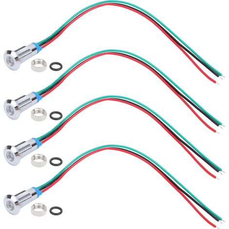 Sätze Vorverdrahteter, Wasserdichter, Zweifarbiger Runder Leds, Signalleuchte, 8 Mm Gemeinsame Anode, 36 V (rot Und Grün)