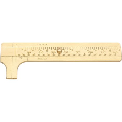 Doppelskaliger Messschieber, Tragbares Messwerkzeug Aus Messing Mit Verschiebbarer Skala (80 Mm)