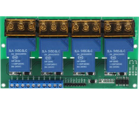 Hochleistungs-vierwege-relaismodul, Bedienfeld, Optokoppler-isolation 30a Yyg-4 Dc5v