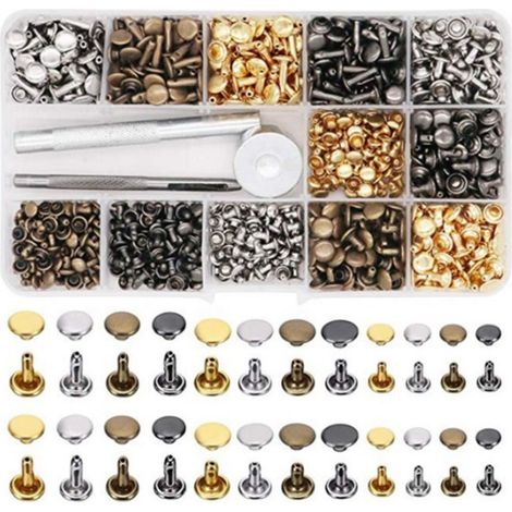 Doppelseitiger Nietsatz, Metallbolzen, Sortiment An Verbindungsschrauben Mit Stanzwerkzeug, 4 Farben