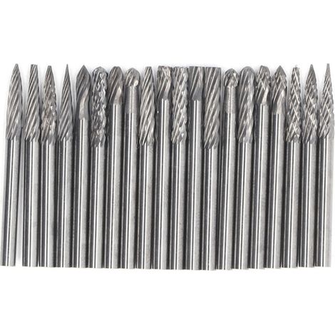 20-teiliges Fräserset Aus Wolframkarbid, Schneidfräser, Kegelfräser, Einzel- Und Doppelfräser, 1/8-zoll-schaft