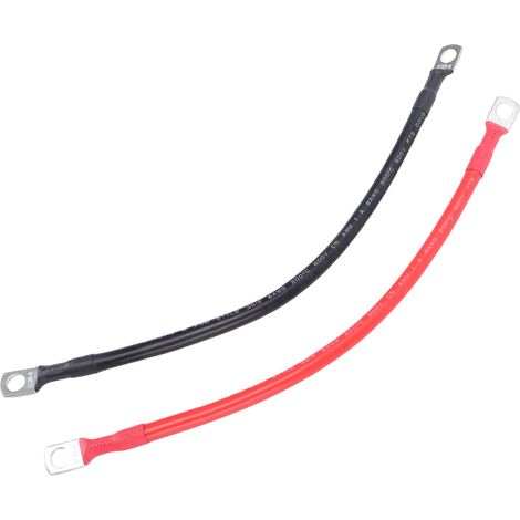 6awg-batteriekabel, 2 Stück, 45,7 Cm Langes Wechselrichterkabel Mit 0,31-zoll-verzinnten Kupferkabelschuhen Für Solarfahrzeuge, Wohnmobile Und Motorräder, Temperaturbeständig Bis 200 °c