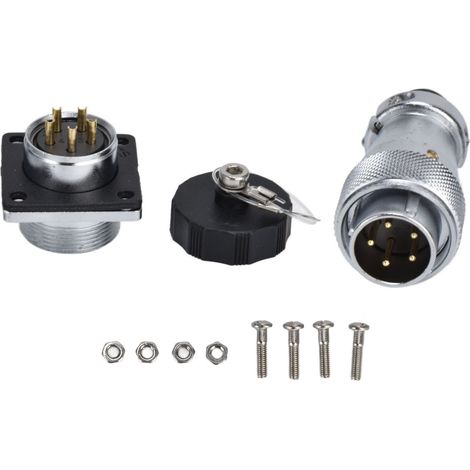 Ws20 5-poliger Luftfahrtstecker, Metall-einbaustecker (männlich/weiblich) Für Industrielle Anwendungen