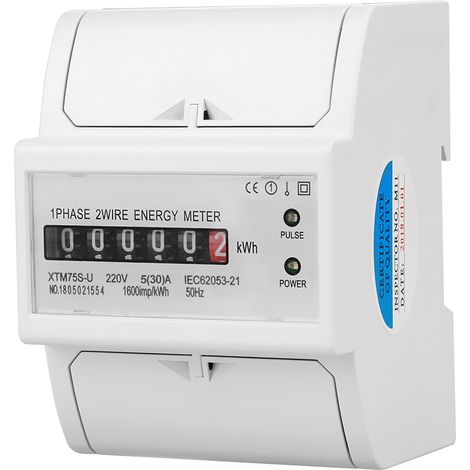 220-v-digitalstromzähler, 1-phasig, 2-adrig, 4-polig, Din-schiene, Elektronischer Kwh-zähler (5(30)a)