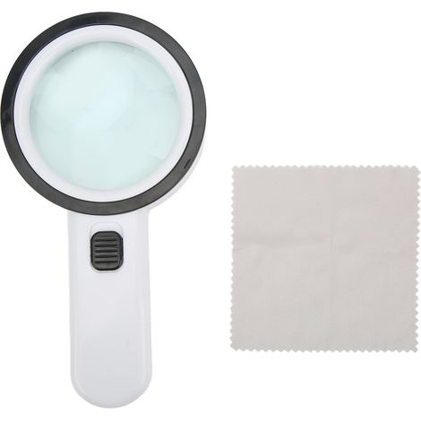 Tragbare 8-cm-optikglaslupe Mit 30-facher Vergrößerung, Hochleistungslupe Mit 12 Led-leuchten