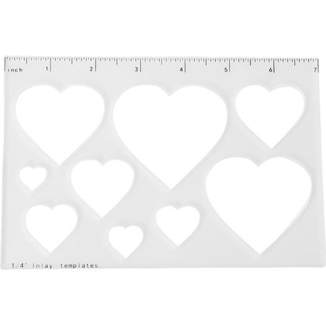 Dekorative Frässchablone, Transparente Acryl-schablone Mit Skala Für Diy-projekte Und Holzbearbeitung, 9-in-1-herz