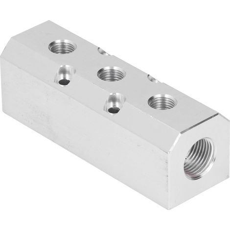 Pneumatik-verteilerblock Aus Aluminium Mit Hohem Durchfluss, 40 X 40 Mm, G1/2-einlass, G1/4-auslass, Sy40-02-3f