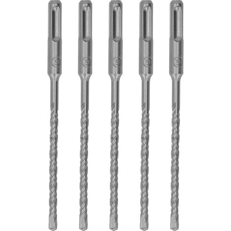5-teiliges Set Rotations-schlagbohrer, 160 Mm Länge, 2 Schneiden, Selbstzentrierend, Hartmetallspitze, Schlagbohrer Für Ziegel, Stein, Beton, 6 Mm / 0,24 Zoll
