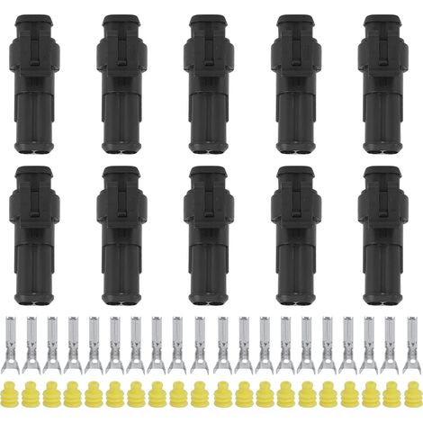 Kfz-elektrik-steckverbinder, 10 Sets Mit Je 2 Pins, Wasserdichtes Steckerkabel, Stecker (männlich/weiblich)