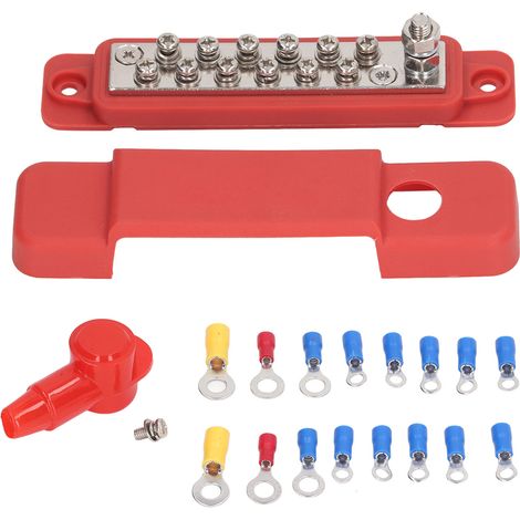 12-poliger Stromverteilerblock Mit Abdeckung Für Wohnwagen/yachten, 48 V Dc, 150 A, Rot