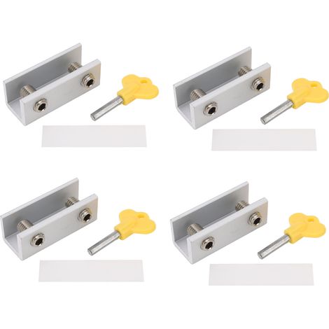 Verstellbarer Sicherheitsstopper Aus Aluminiumlegierung, Fensterverriegelung Mit Schlüssel Für Vertikales Und Horizontales Schieben, 4er-set