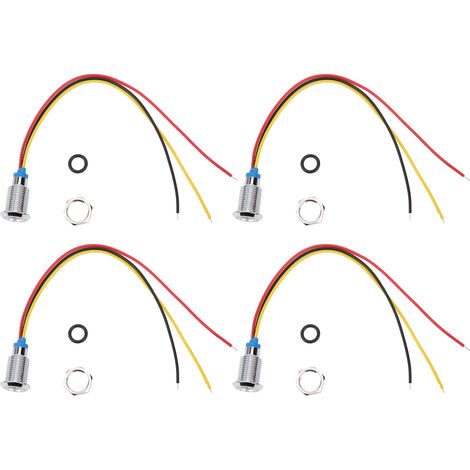 Sets Vorverdrahteter, Wasserdichter, Runder Leds In Metallgehäuse, 2 Farben, 3-6v Gemeinsame Anode, 10mm (rot Und Gelb)