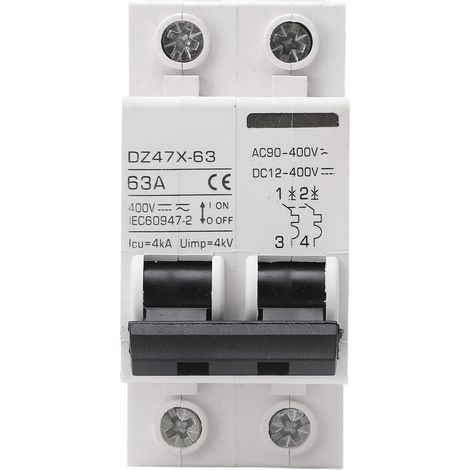 Miniatur-ac/dc-leistungsschalter 63a 2p Din-schienenmontage, Flammwidrig, Für 400v-solarpanel