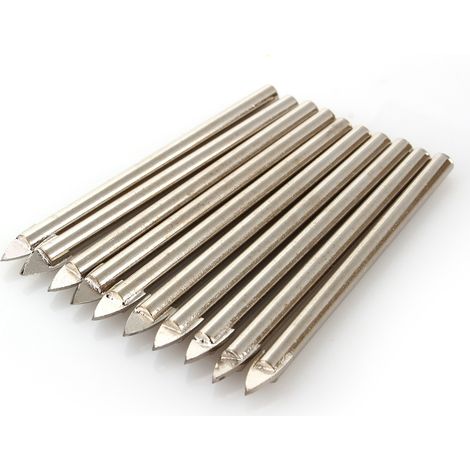 Lazmin112 Packung Mit 10 6mm Hartmetall-speerkopfbohrern, Geeignet Für Glas, Fliesen, Porzellan, Keramik - Langlebig Und Robust.