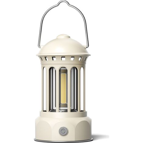 Tragbare Retro-campinglampe Aus Abs-kunststoff Und Verchromtem Eisen, Cob-campinglaterne Für Outdoor-angeln