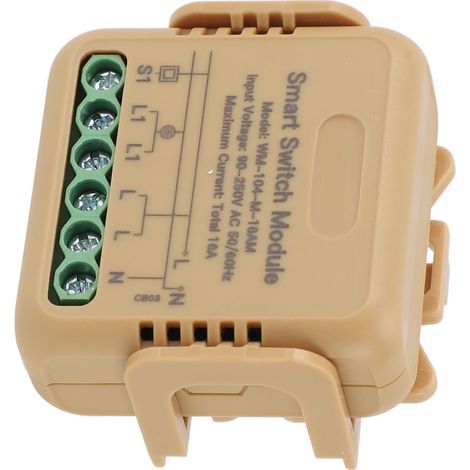 1-kanal-16-a-wlan-relais-schaltmodul Mit App-fernsteuerung, Sprachtimer Und Intelligentem Lichtdimmer Für Tuya Ac 90–250 V
