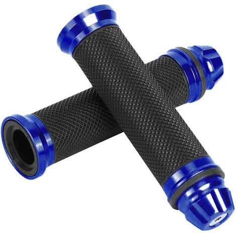 Cnc-gefräste Lenkergriffe Aus Aluminium Und Gummi Für Motorräder, 7/8-zoll-lenker, Blau