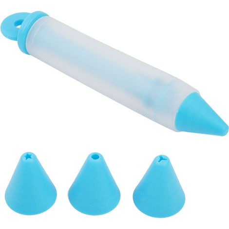 Silikondüsen, Lebensmittelschreibstift, Schokoladendekorationswerkzeuge, Kuchenform (blau)