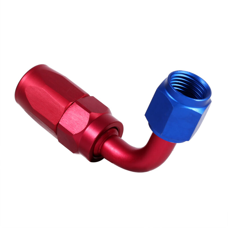 An6 Racing Öl-/kraftstoffschlauch-endgelenk-steckeradapter Blau/rot 90 Grad