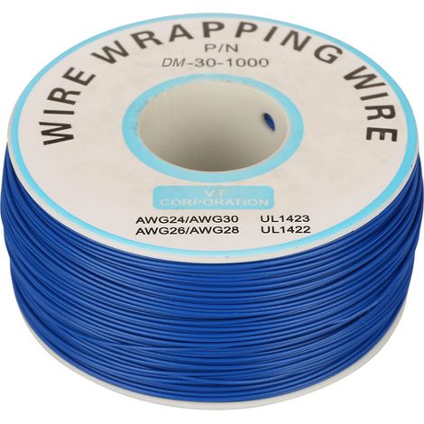 1 Rolle Verpackungsdraht, Einadriger Kupferdraht, 30awg-kabel, 0,25 Mm Kerndurchmesser (blau)