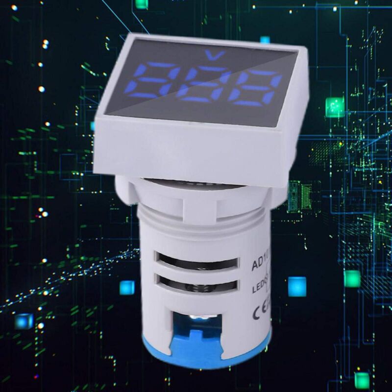 Voltmeter-signalleuchte, Mini-voltmeterleuchte, Kompakte Kunststoffgröße Für Warnsignal (blau)