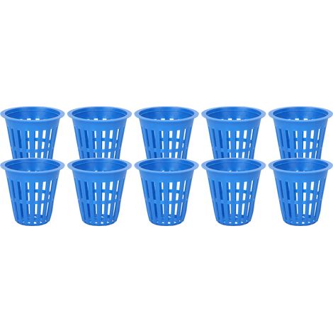 10-teiliges Set Aus Kunststoff-pflanzkörben/pflanzgefäßen Aus Netzgewebe Für Balkon/garten, Blau