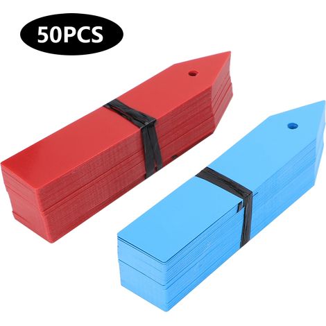 100 Stück Pvc-pflanztöpfeetiketten, Saatgutschilder Für Gärtnereien Und Gärten (blau, Rot)