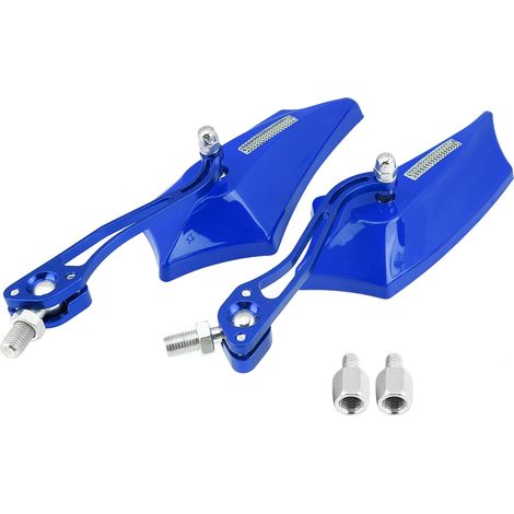 Paar Blaue Universal-seitenspiegel Aus Aluminiumlegierung (10 Mm X 8 Mm) Für Motorrad Und Roller
