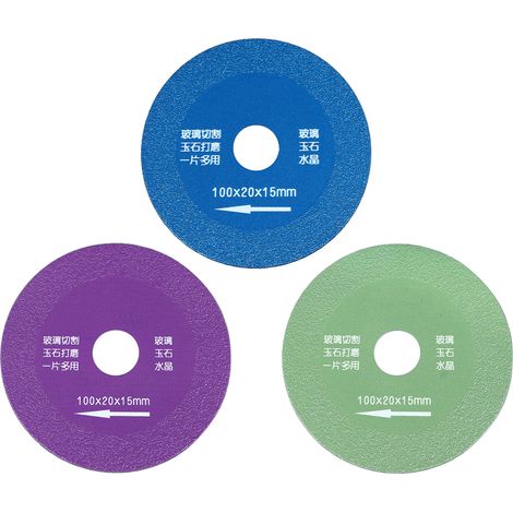 Glastrennscheibe, 3-teiliges Set, Grün, Blau, Lila, Superdünne Fliesentrennscheibe Für Keramik
