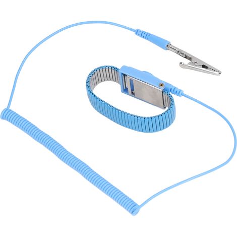 Esd-antistatik-armband, Metall-erdungsarmband, 1,8 M Langes Kabel Für Blaue Werkstatt
