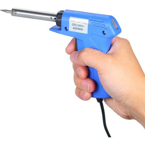 Elektrischer Lötkolben Mit Zwei Leistungsstufen, Verstellbare Pistolenform, Blau, 40 W/80 W