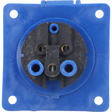 Verdeckte 3-polige Industriesteckdose, Blauer Messing-pc-stecker, Cee-stecker Für Ip44 220-250v-netzteil