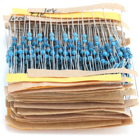 Metallfilmwiderstands-set, 300 Stück, 30 Werte 10 Ω 1 Mω 1/4 W 1 %, Elektronische Bauteile