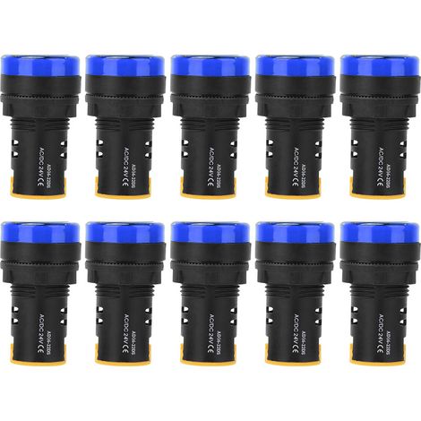 10 Stück Berm Betriebsanzeige-led-halbleiter-energiesparlampe Φ22mm 24v Ad16-22d S (blau)
