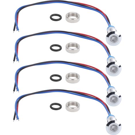 Sätze Led-signalleuchten, 2 Farben, Gemeinsame Anode, Wasserdichtes Metall, 8 Mm, 220 V (rot Blau)