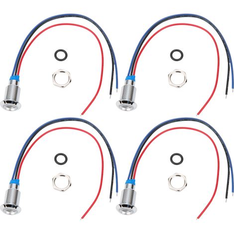 Sätze Vorverdrahteter Runder Leds, 2-farbige Wasserdichte Anzeige, 10 Mm Gemeinsame Kathode 3-6 V (rot Und Blau)