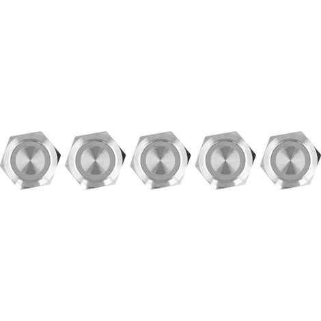5-teiliger Momenttaster Aus Metall, Mit Automatischer Rückstellung, Ultradünn, Wasserdicht, Mit Led, 22 Mm, Dc 12–24 V, Blau
